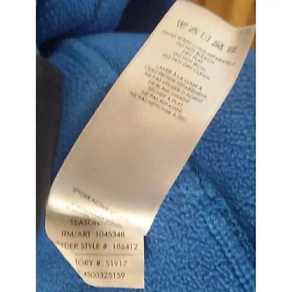 Spyder Men Fleece Jacket Full Zip Blue Heathered Knit Casual Size XL - Picture 9 of 9
